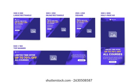 Web banner template for online course promotion
