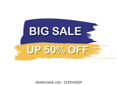 Web banner, template, postcard advertising big sale 50 percent off - Vector illustration
