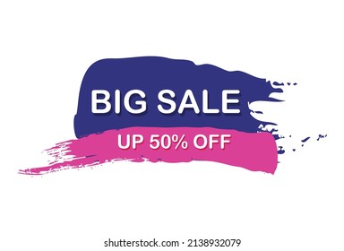 Web banner, template, postcard advertising big sale 50 percent off - Vector illustration