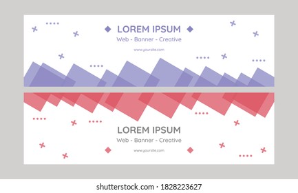 Web-Banner-Vorlage rot und blau Farben für Business-klares Design, Vektorgrafik