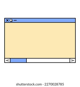 Web banner template in retro computer interface style. Retrowave design for mail marketing. 90s browser tab. Vector illustration isolated on white background.