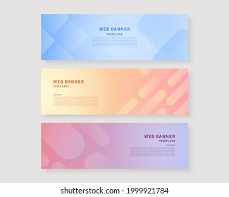 Web banner template set. Collection of horizontal banners design. Vector illustration.