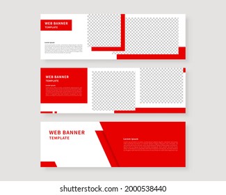 Web banner template set. Collection of horizontal banners design. Vector illustration.