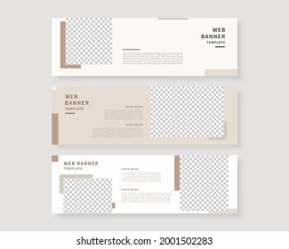 Web banner template set. Collection of horizontal banners design. Vector illustration.