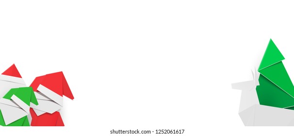 Web banner template with winter decorations and white space