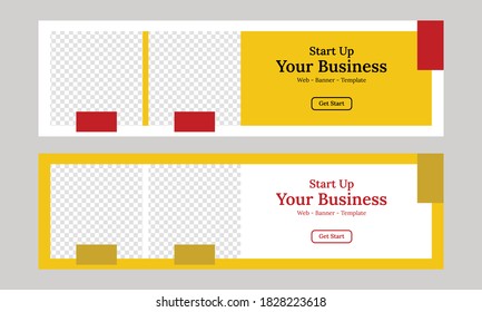 Web-Banner-Vorlage gelbe Farbe für geschäftliche Klarheit und einfach Design-Vektorgrafik
