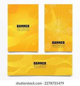 Plantilla de banner web y color amarillo 