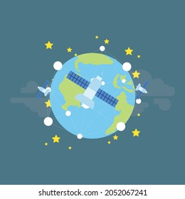 web banner templates. Space. Flat vector illustration. Galaxy space party invitation or card design.