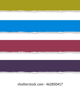 Web banner torn paper pieces. Realistic vector torn paper banners for web. Ripped edges vector paper