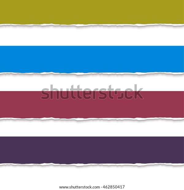 Web banner torn paper\
pieces. Realistic vector torn paper banners for web. Ripped edges\
vector paper