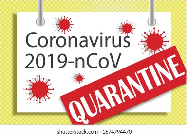 Banner WEB Ilustración vectorial lucha covid-19 corona virus QUARANTINE.  combatir el concepto de virus. el concepto de vacuna contra virus corona a finales de 2019-ncov. Neumonía, alta temperatura corporal, tos.