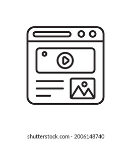 Web Banner vector outline icon style illustration. Marketing and advertising symbol EPS 10 file