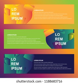 Web banners with 3d geometric design