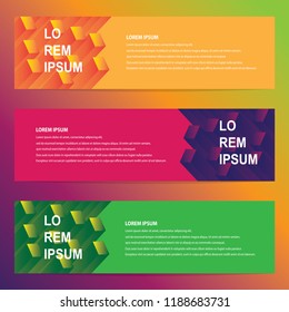 Web banners with 3d geometric design