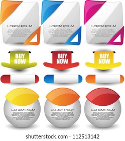 web banners with buttons and badges