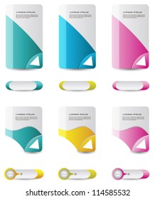 web banners with buttons and badges