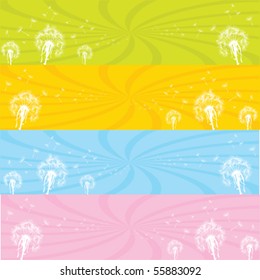 Web banners with dandelions