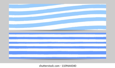 Web banners design template, set summer header or footer, vector illustration