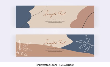 Webbanner mit geometrischem Design, abstrakten Formen aus der Mitte des Jahrhunderts und Marmortextur. Moderne Vorlagen für Einladung, Logo, Karte, Flyer, Poster, Datum speichern