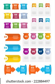 web banners with info-graphic number options 
