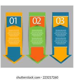 Web Banners with info-graphic number options. vector