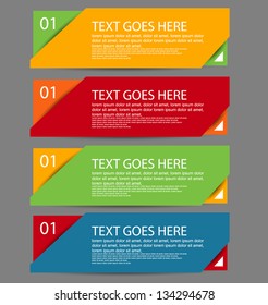 web banners with number options