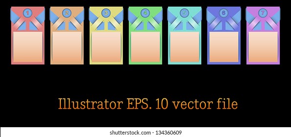 Web banners with number options and different color schemes. Business presentations.