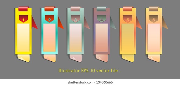 Web banners with number options and different color schemes. Business presentations.