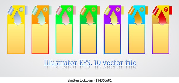 Web banners with number options and different color schemes. Business presentations.