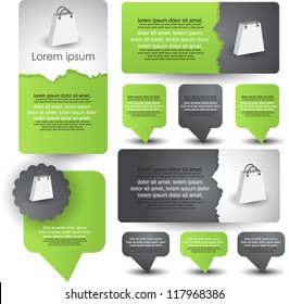 web banners with pointer/badges