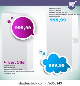 Web banners with product prices