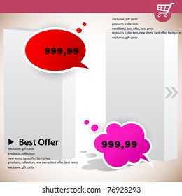 Web banners with product prices