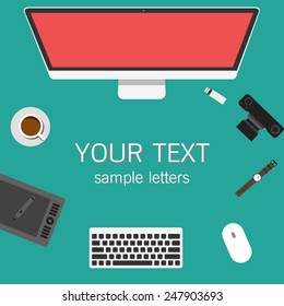web banners and promotional materials in flat design, mock up template 