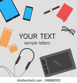 web banners and promotional materials in flat design, mock up template 
