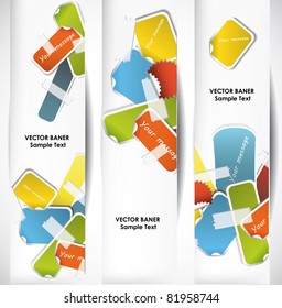 Banners web con pegatinas al azar.