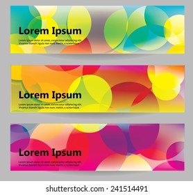 Web banners set. Color and geometry abstraction.