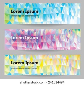Webbanner-Set. Abstraktion von Farbe und Geometrie.