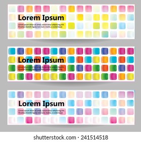 Web banners set. Color and geometry abstraction.