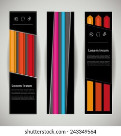 Web banners set. Color and geometry abstraction.