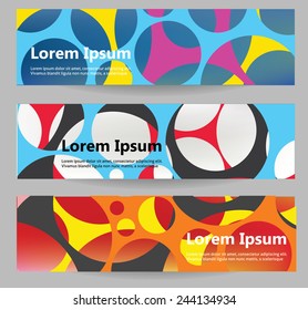 Webbanner-Set. Abstraktion von Farbe und Geometrie.