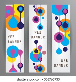 Web banners set. Color and geometry abstraction.