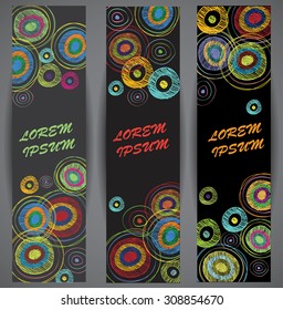 Web banners set. Color and geometry abstraction.