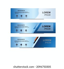 Webbanner-Set. hellblaue Farbbanner