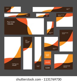 Web banners set in standard size with colorful curve