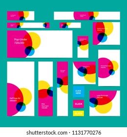 Web banners set  in standard size with colorful bubbles
