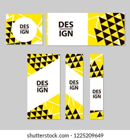 Web banners set with triangles. Vector illustration