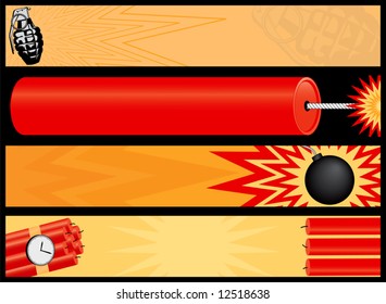 Web banners that go boom! Including a grenade, bomb, time bomb and firecracker.