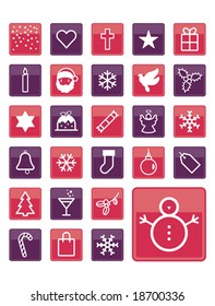 web based icons for winter and christmas
