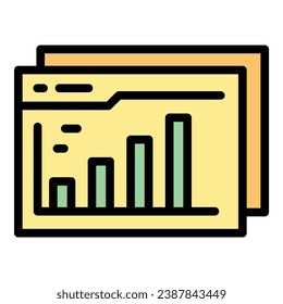 Web benchmark icon outline vector. Financial compare. Time unit color flat