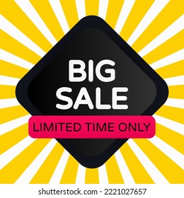 Web Big Sale discount banner sticker vector illustration